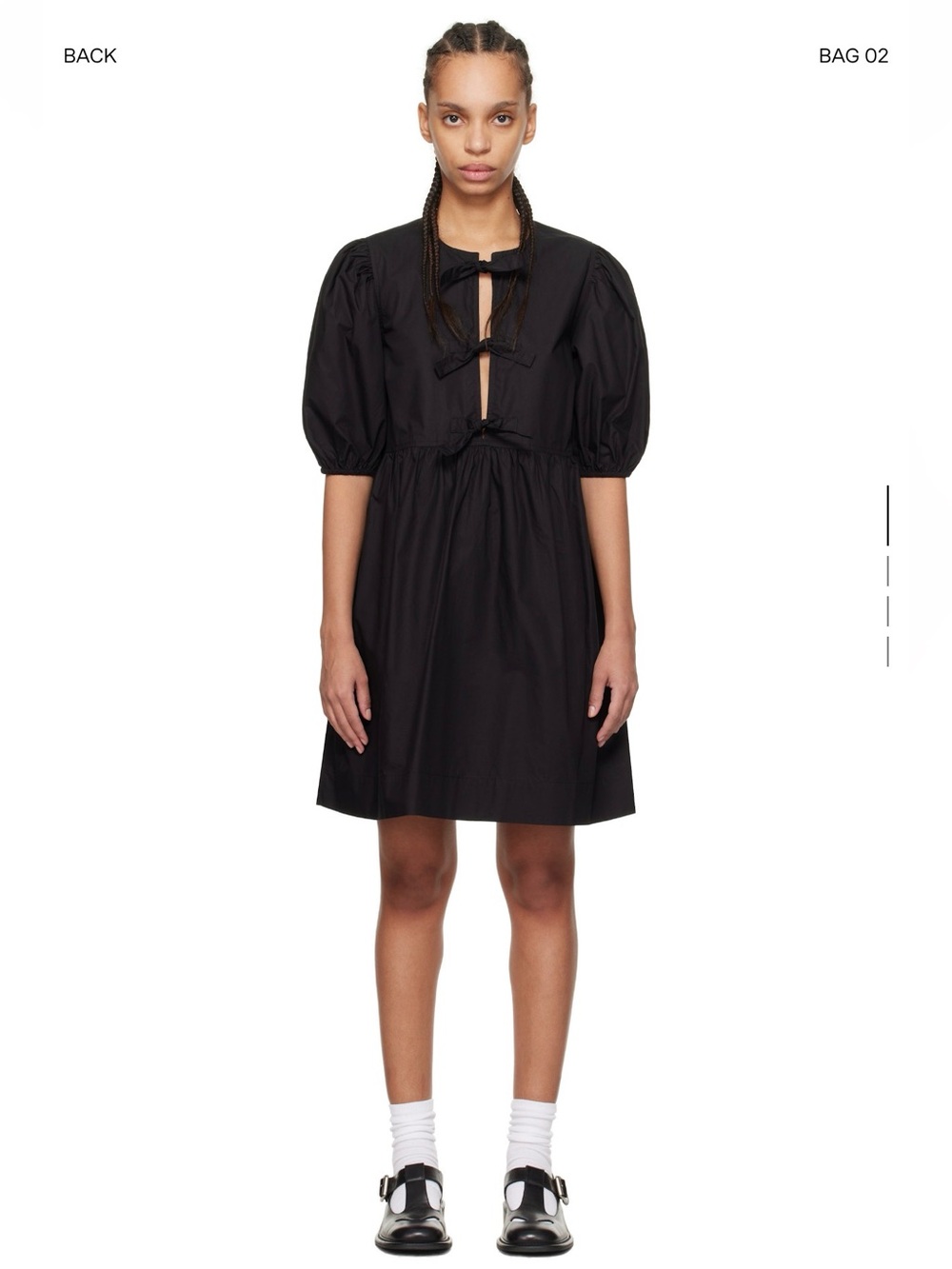 NWT GANNI Black Puff-Sleeve Mini Dress